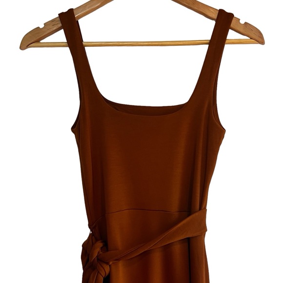 Wilfred Saturn square neck wrap midi dress in mustard Sz XS excellent condition - Picture 9 of 11